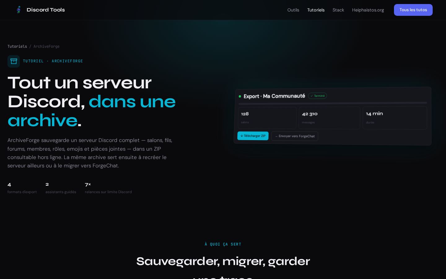 ArchiveForge sur ordinateur