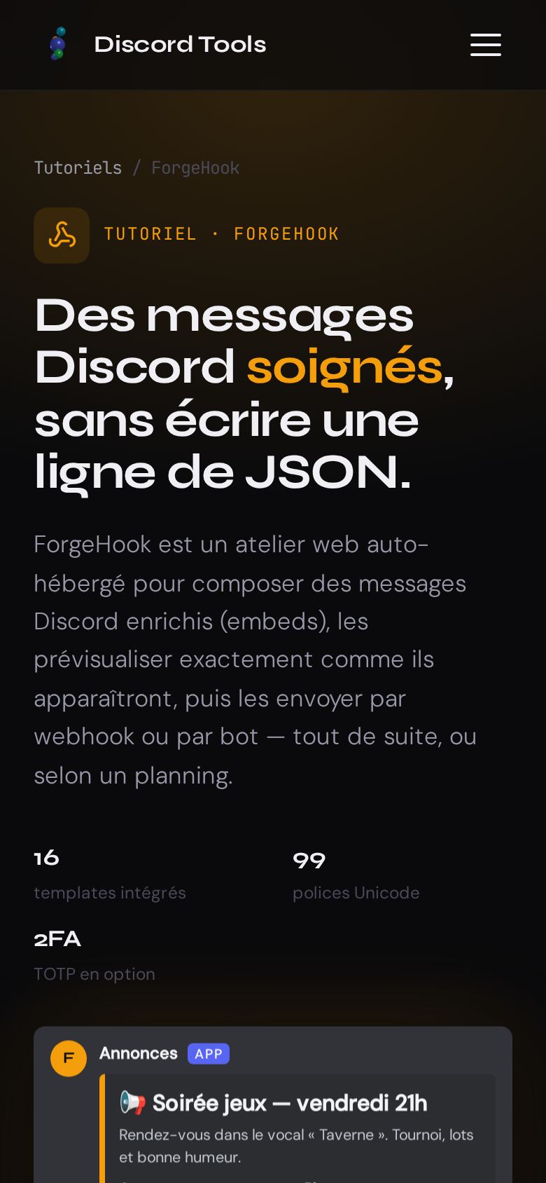 ForgeHook sur téléphone